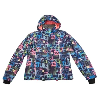Roxy Girl's Ski Snowboarding Hooded Colorful Winter Jacket Coat, Size 14 - Image 1 of 4