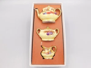 COALPORT STILLLEBEN SIGNIERT MINIATUR TEESERVICE, IN OVP - Bild 1 von 3