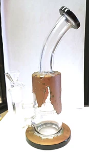 Water Pipe Glass 8.5" Metallic Copper Plated w/Honeycomb Perc - Picture 1 of 4