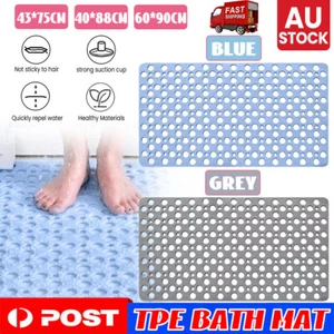 Non-Slip Bath Mat Anti Mould Shower Mats TPE Bathroom Bathtub Suction Mat Floor - Picture 1 of 18