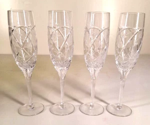 Set Of 4 Rare Vintage Aston By Noritake Cut Crystal Champagne Flute 9" - Picture 1 of 10