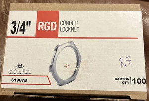 (100-Pack/Lot) RDG Steel 3/4" Electrical Conduit Thread Locknut Lock Nut #61907B - Picture 1 of 2
