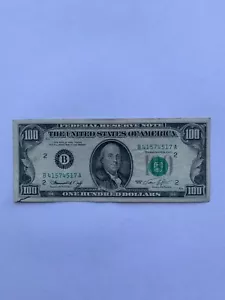 1974 $100 Old Used U.S. Currency Serial Number # B41574517A - Picture 1 of 8