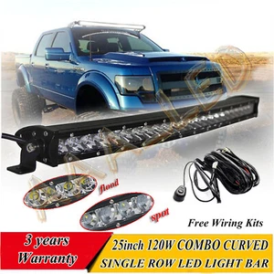 25''Inch LED Work Light Bar Combo Offroad Boat 4WD SUV UTE Truck Pickup Wiring - Picture 1 of 15