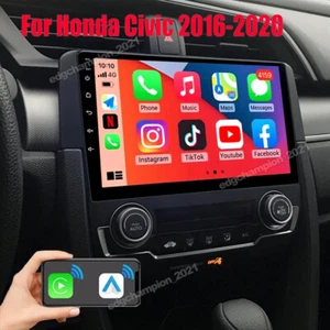 Radio de coche Apple CarPlay para Honda Civic 2016-2020 Android 13 GPS navegación FM estéreo - Imagen 1 de 17