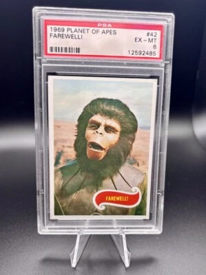 PSA 6 1969 Planet Of The Apes #26 Ape Scientist Cornelius Card Topps Farewell - Image 1 of 2