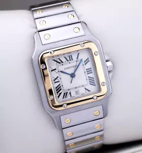 Cartier Watch Santos Galbee Combi Roman Index Quartz LM Men's 29mm - Picture 1 of 8
