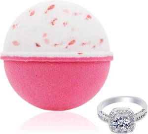 Bath Bomb with Surprise Size Ring inside - Pink Himalayan Sea Salt Extra Large 1 - Picture 1 of 12