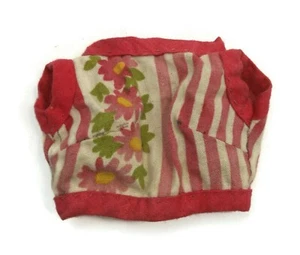 Top sin dormir floral y rayas rojo y blanco Barbie ropa vintage años 80-90 - Imagen 1 de 4