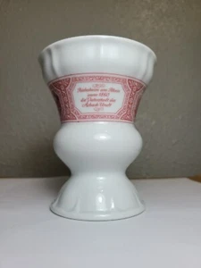 Heinrich Germany Porcelain Footed Cup Vase White With Red Castle Design - Bild 1 von 6