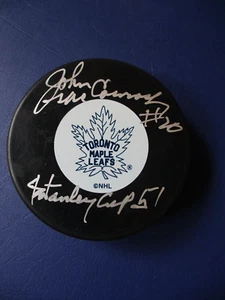 Disco John McCormack Toronto Maple Leafs Firmado Autografiado Stanley Cup 1951 * - Imagen 1 de 2