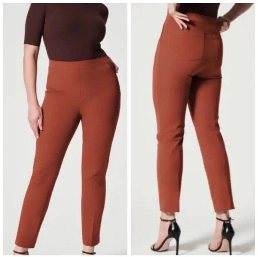 SPANX Women's On the Go Ankle Slim Straight Pants Bronze Glow Size Medium 20365R