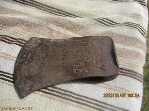 Early Old ViNtAGE " KELLY HAND MADE " AXE HEAD - Embossed SINGLE BIT - Picture 1 of 8