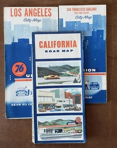 3 Maps 76 Union Oil Company - Los Angeles, San Francisco & California Road Maps - Bild 1 von 12
