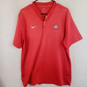 Camisa Ohio State Buckeyes Para Hombres XL Roja Manga Corta Henley Snap Dri Fit Nike - Imagen 1 de 15