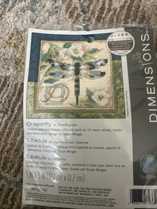 Dimensions Dragon Fly Kit punto croce contato 5"x5" NUOVO SIGILLATO - Foto 1 di 3