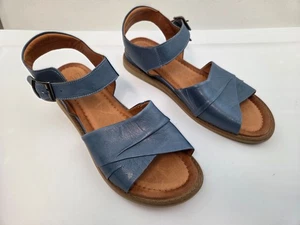 Sandali con zeppa bassa regolabile in pelle Miz Mooz blu Haley EU 42W - Foto 1 di 4