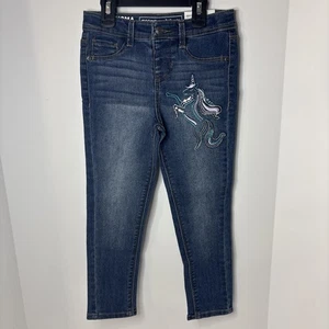 SONOMA Goods for Life Embroidered Unicorn Jeggings Pants Girls Size 6 Blue - Picture 1 of 7