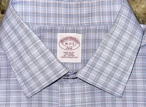 Brooks Brothers Men's Blue Plaid Regular Fit Non-Iron Dress Shirt Size 16x32/33 - Picture 1 of 3
