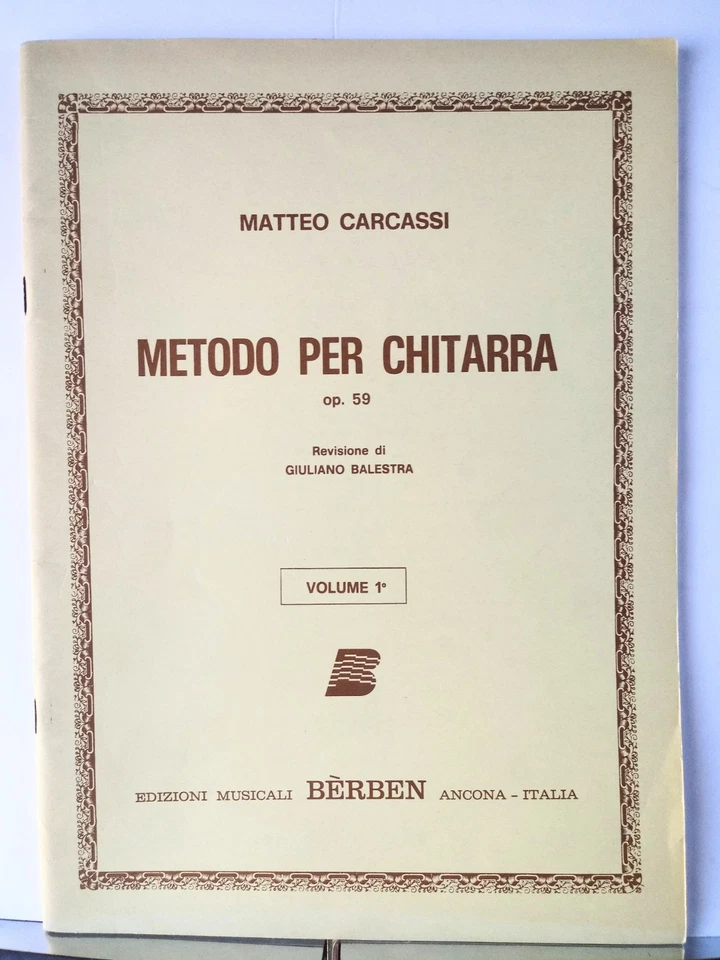 CARCASSI - 1 Metodo per chitarra - Volume primo, Spartito Berben Balestra Nuovo - Immagine 1 di 1
