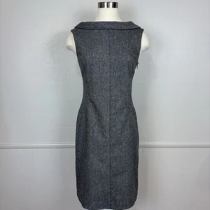 Banana Republic Sheath Dress Wool Blend Sz 6 Rolled Bateau Collar Work Cocktails - Picture 1 of 17