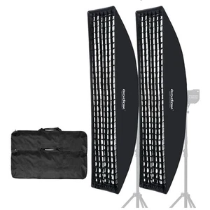 US 2PCS Godox 35x160cm Honeycomb Grid Softbox Bowens Mount for Studio Strobe - Picture 1 of 2