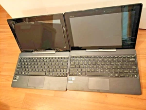 *BROKEN* LOT OF 2X ASUS TRANSFORMER BOOK T100TA WINDOWS LAPTOP TABLET+2 KEYBOARD - Picture 1 of 3