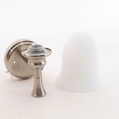 Vaxcel Bell Instalux Indoor 10" Wall Light Sconce 60W Steel Satin Nickel W0177 - Image 1 of 2