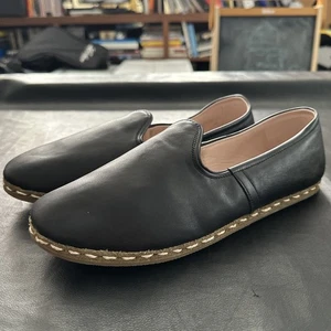 Atlantis Handmade Herren Klassische Slipper Schuhe Größe 9,5 Leder Schwarz 203 - Bild 1 von 15