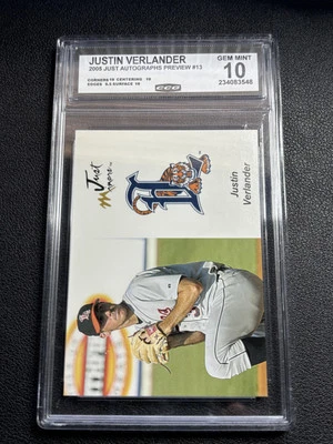 Justin Verlander 2005 Just Autographs vista previa CCG 10 Foto 1 de 2