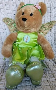 Disney Tinkerbell Toys R Us Teddy Bear Wings Green Dress Tutu Fairy Stuffed Toy - Picture 1 of 15