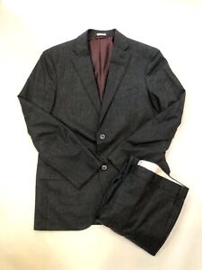Luciano Barbera Mens 2-piece gray flannel Suit Made In Italy; Size 40, niny