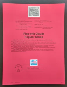 25c Flag and Clouds 1988 SOUVENIR PAGE SCOTT # 2278 SP786 - Picture 1 of 1