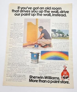 Sherwin-Williams Paint Vintage Print Ad 70s Super Kem-Tone Kem-Namel Rainbow - Picture 1 of 6