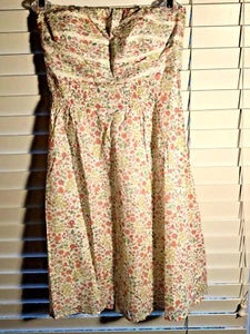 NWOT American Eagle Outfitters Peach Floral Strapless Sundress Size 00 - Picture 1 of 5