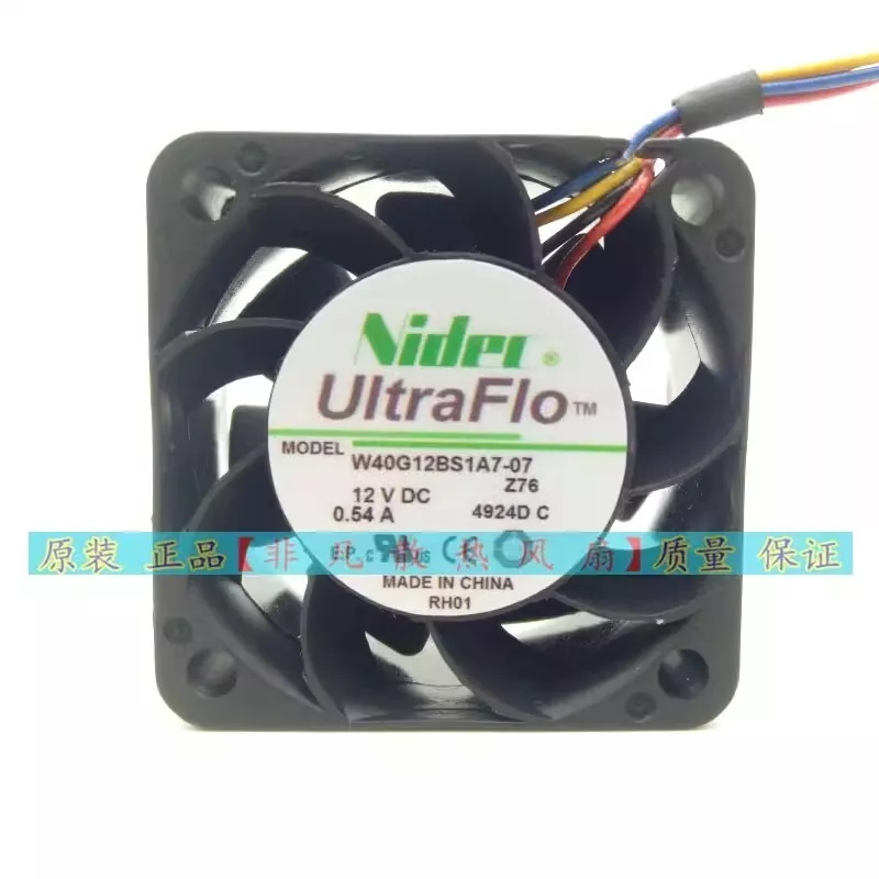 Nidec W40G12BS1A7-07 4020 DC12V 0.54A Cooling Fan 4CM cm 4 wires - Image 1 of 4