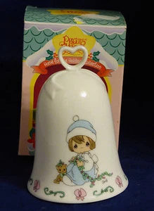 Precious Moments Porcelain Holiday Bell Christmas 1995 - Picture 1 of 4