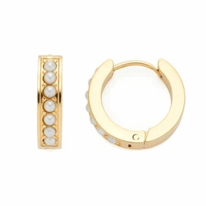 Leonardo Creole Inca Set of 2, Stud Earrings, Ear Jewelry, Stainless Steel, G... - Picture 1 of 5