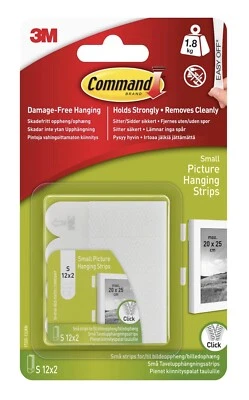 Command Picture Hanging Strips, White, Small - 12 Pairs (24 Strips) Adhesive Str - Image 1 of 2