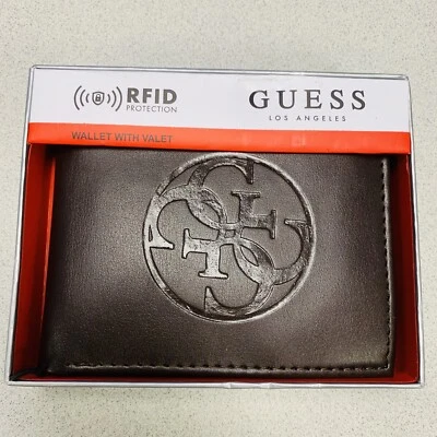 Guess Men’s Billfold Brown Wallet New With Box - Image 1 of 4
