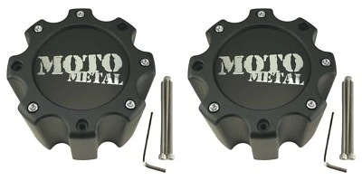 2 NEW Moto Metal MO963 Dually Matte Black Rear Wheel Rim Center Caps 8x6.5 8x170 - Image 1 of 4