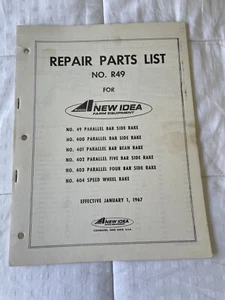 AVCO New Idea Side Rake Repair Parts List No. R49 - Picture 1 of 1