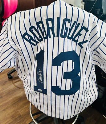 Alex Rodriguez New York Yankees Autographed Signed Jersey XL  Beckett COA - Image 1 of 4