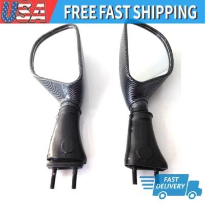 Espejos retrovisores laterales de carbono Racing para Kawasaki Ninja ZX6R 98-02 650R 2006-08 Foto 1 de 4