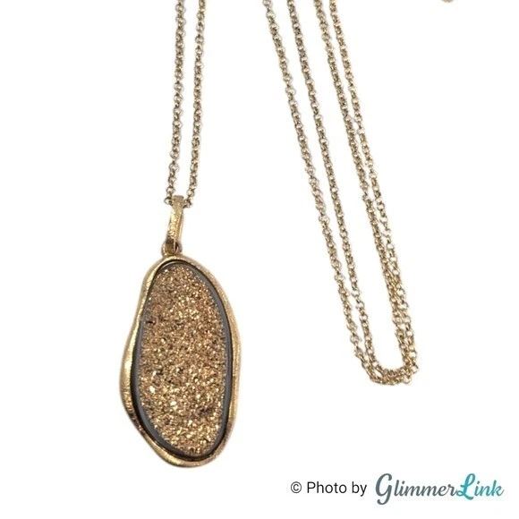 Collar colgante largo chapado en oro Druzy de Marcia Moran Foto 1 de 4