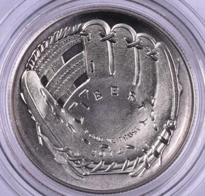 2014-D Baseball Hall Of Fame Commemorative Uncirculated Half Dollar + Box & COA - Picture 1 of 3