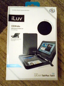 iLuv Galaxy Tab Plus / Tab II 7.0 - CEO Folio Case - Black - New - Picture 1 of 4