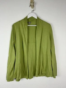 J Jill Cardigan Medium Woman M Silk Cotton Lightweight Sweater Green - Picture 1 of 4