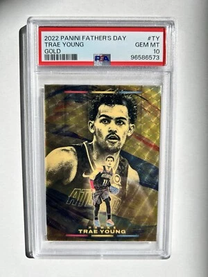 2022 Panini Fathers Day Gold Trae Young - PSA 10 - Image 1 of 2