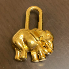 Authentic Hermes Cadena ELEPHANT Gold Metal Keyholder Bag Charm used Japan JP